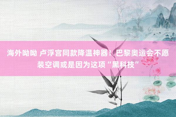 海外呦呦 卢浮宫同款降温神器！巴黎奥运会不愿装空调或是因为这项“黑科技”