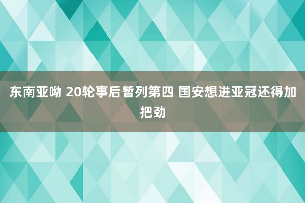 东南亚呦 20轮事后暂列第四 国安想进亚冠还得加把劲