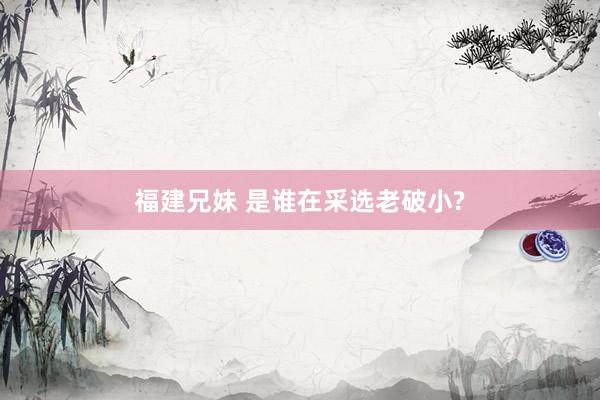 福建兄妹 是谁在采选老破小?